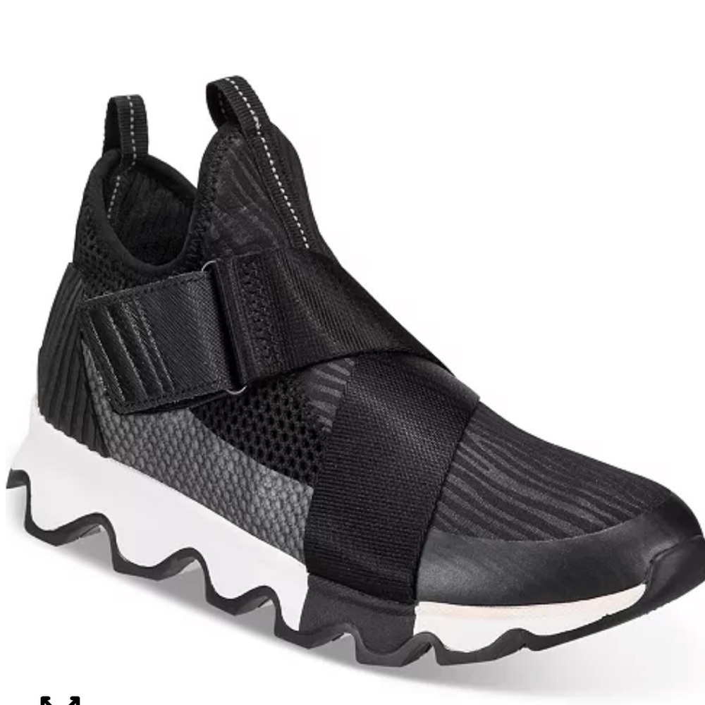 Sorel Black and White Slip-On Sneakers